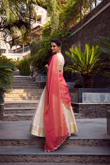 Beautiful Elegant Golden Zari Weaving Work Lehenga Choli