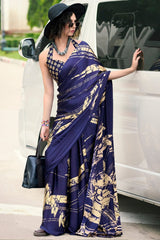 Beautiful Satin Silk With Digital Printed Saree