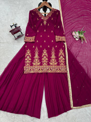 Party-wear Georgette Designer Sharara Suit