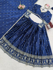 Wedding Special Japan Satin Thread With Sequence Work Lehenga Choli