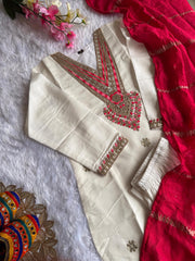 Beautiful Roman Silk With Embroidery Sequence Work Dress