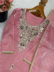 Party-wear Jimmy Choo Silk Embroidery Sequence Work Suit