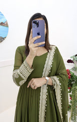 Beautiful Party-wear Georgette Embroidery & Sequence Work Gown