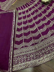 Beautiful Party-wear Georgette Embroidery Sequence Stone Work Lehenga Choli