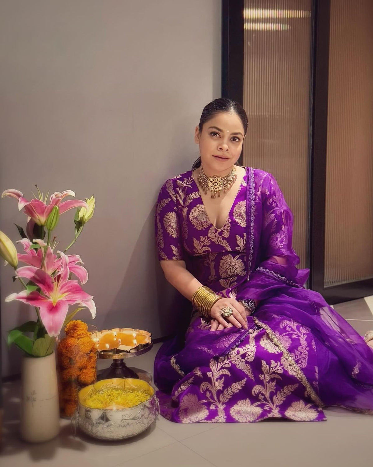 Beautiful Designer Bollywood Inspired Jacquard Silk Dress