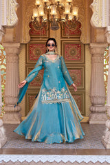 Festive Special Pure Fendy Silk Embroidery Beads Handwork & Sequence Work Top With Lehenga