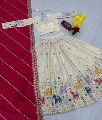 Beautiful Pure Tissue Silk Thread & Sequence Work Lehenga Choli