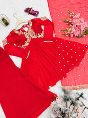 Party-wear Georgette Embroidery Sequence Work Sharara