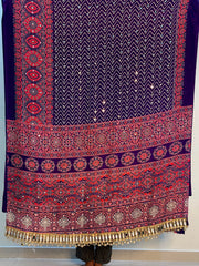 Trending Pure Arjakh Satin Viscose Silk With Real Mirror & Printed Saree