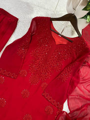 Festive Special Georgette Embroidery Sequence Work Sarara Set