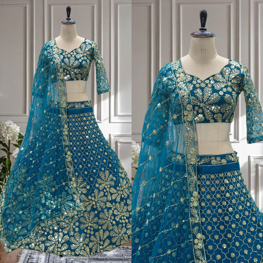 Party-wear Embroidery Sequence Work Lehenga Choli