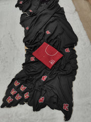 Elegance Chinon Silk With Beautiful Butterfly Butta Khatli Work Saree