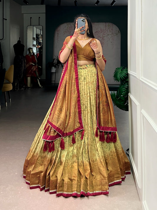 Beautiful Vichitra Silk Printed Lehenga Choli