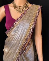 Beautiful Festive Special Cotton Tissue Silk Saree