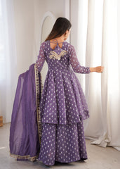Women’s Ethnic Crunchy Silk Jacquard Butti Designer Sharara