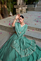 Beautiful Pure Chanderi Zari Weaving Work Lehenga Choli