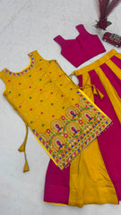 Navratri Special Wear Mustard Yellow Lehenga Choli With Embroidered Shrug