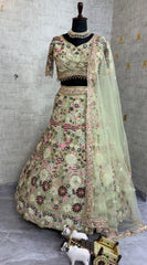 Party-wear Premium Quality Soft Net Coding Sequins Work Lehenga Choli