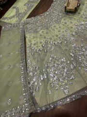 Wedding Special Butterfly Net Foil Mirror Sequence Work Lehenga Choli