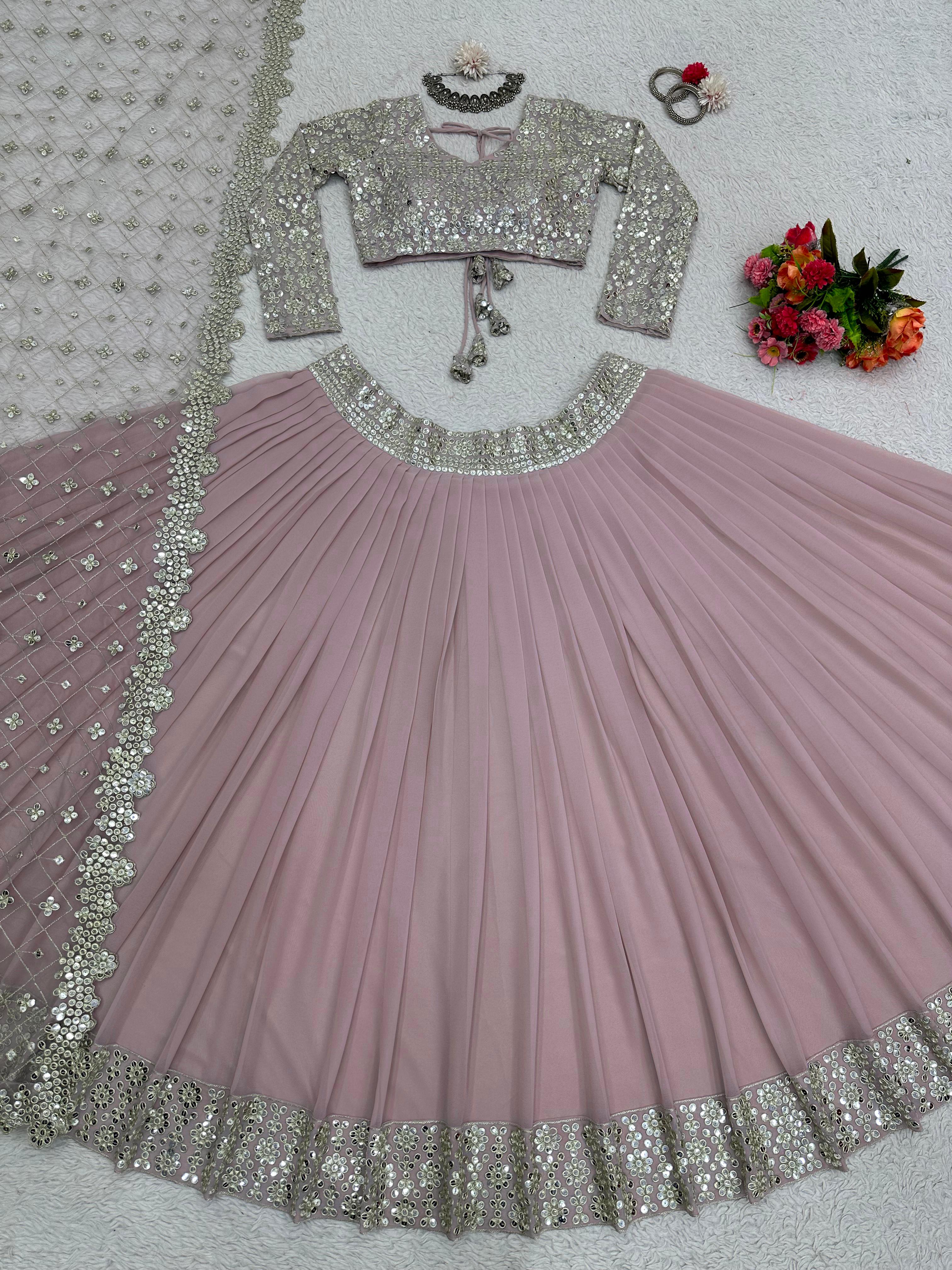 Unique Designer Georgette Sequence Work Lehenga Choli