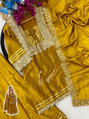 Festival Perfect Chinon Silk Embroidery Coding Sequence Work Suit