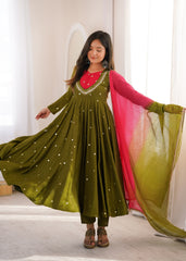 Beautiful Elegant Embroidered Sequence With Real Mirror Designer Gown