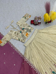 Beautiful Pure Tissue Silk Thread With Sequence Work Lehenga Choli