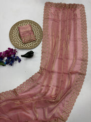 Party-wear Fendy Silk Space Silk With Jarkhan Work Saree