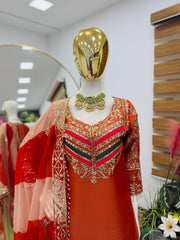 Party-wear Designer Fendy Embroidery Sequence Work Sharara