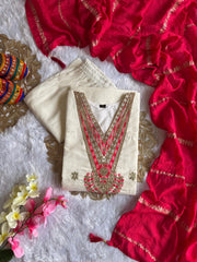 Beautiful Roman Silk With Embroidery Sequence Work Dress