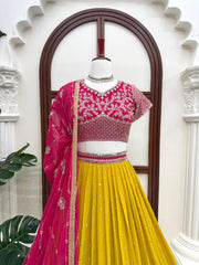 Beautiful Georgette Thread With Sequence Work Lehenga Choli