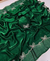 Trending Butterfly Border Rich Space Silk Saree