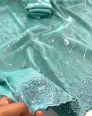 Beautiful Soft Organza Silk  Chex Waving Saree