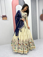 Beautiful Pure Tissue Silk Heavy Thread & Sequence Work Lehenga Choli