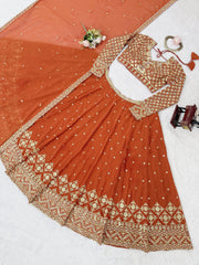 Sangeet Special Georgette Thread & Sequence Embroidery Work Lehenga Choli