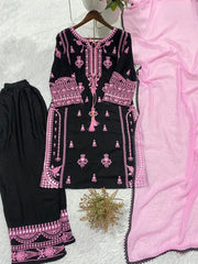 Beautiful Rayon Embroidery With Paper Mirror Work Suit