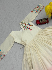 Trendy Soft Cotton Heavy Thread Embroidery Work Gown