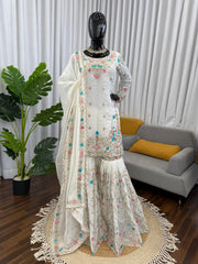 Beautiful Party-wear Thread With Sequence Work Suit