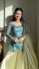 Party-wear Fendy Silk Thread With Sequence With Real Mirror Work Suit