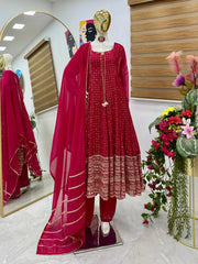 Party-wear Designer Georgette Embroidery Sequence Work Gown