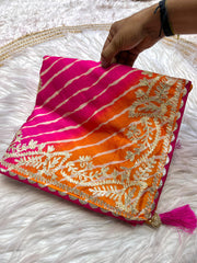 Beautiful Soft Chinon Silk Lehriya Multi Saree