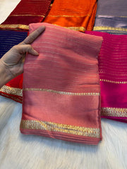 Beautiful Viscose Georgette Lining Satin Border Saree