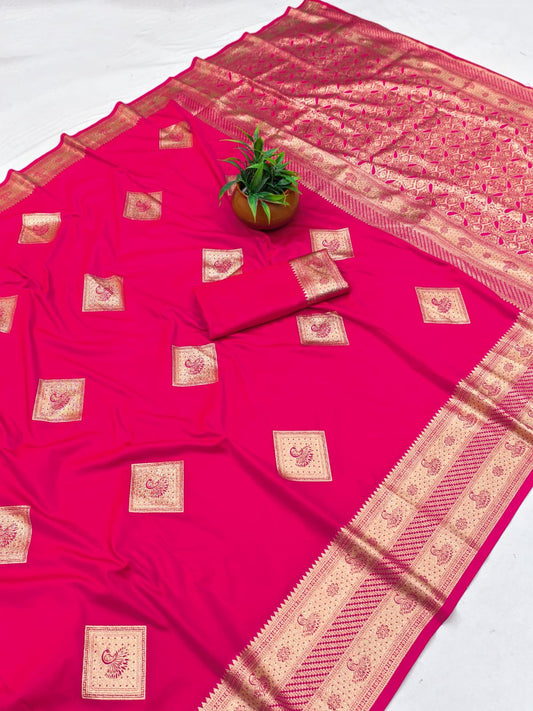 Beautiful Traditional Banarasi Rich Pallu & Border Saree