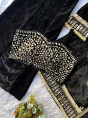 Winter Special Velvet Real Mirror With Embroidery Work Suit