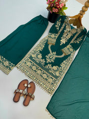 Party-wear Georgette Embroidery & Sequence Work Suit