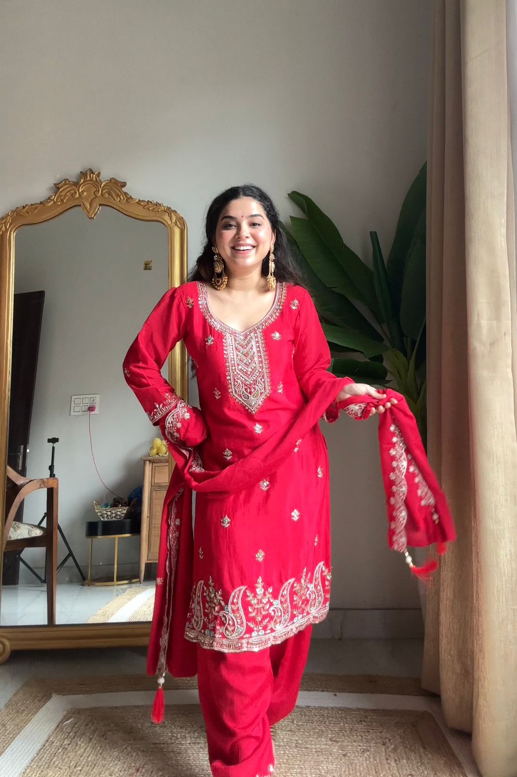 Festival Special Chinon Silk Bead & Sequence Embroidery Work Salwar Suit
