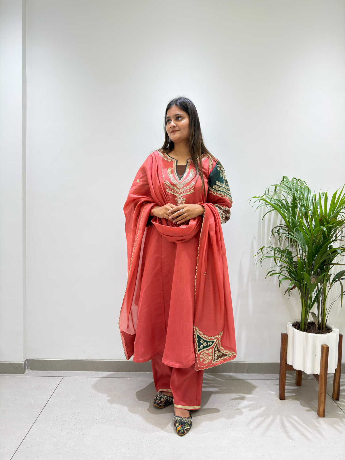 Party-wear Mul Chanderi Codding Sequence With Embroidery Work Suit