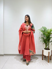 Party-wear Mul Chanderi Codding Sequence With Embroidery Work Suit