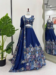Beautiful Heavy Chinon Silk Thread With Sequence Work Lehenga Choli