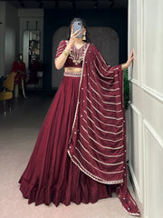 Attractive Rangoli Crush Sequence Embroidery Work Lehenga Choli